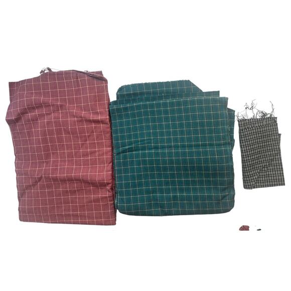 Yo Yo Table Topper Christmas Tree Plaid Partially Complete w/Fabric and Pattern - Picture 2 of 10